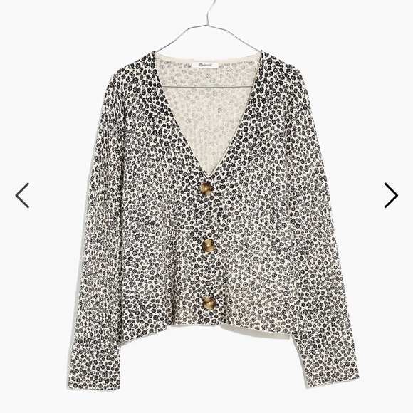 NWT Madewell Ditsy Cameron Ribbed Cardigan Sweater in Coziest Yarn, XXS - Picture 2 of 11